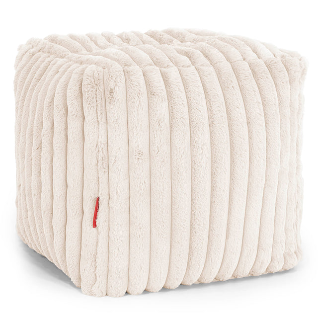 Puf Reposapiés Cubo Funda de Repuesto - Pana de Felpa Ultra 01