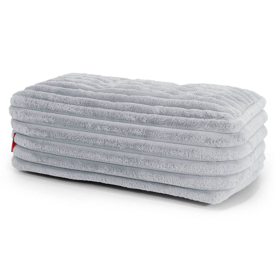 Escabel Gigante - Pana de Felpa Ultra Azul Huevo de Pato 01