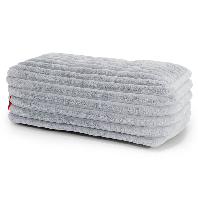 Escabel Gigante - Pana de Felpa Ultra Azul Huevo de Pato 01