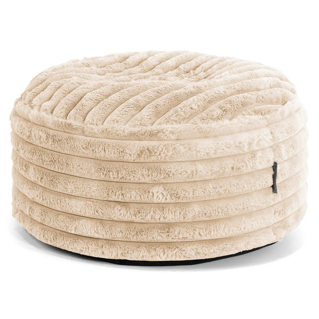 Escabel Gigante Redondo - Pana de Felpa Ultra Crema 01