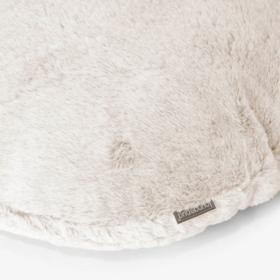 Fundas de Cojín Redondo 50cm - Piel de Conejo Sintética Blanco 02