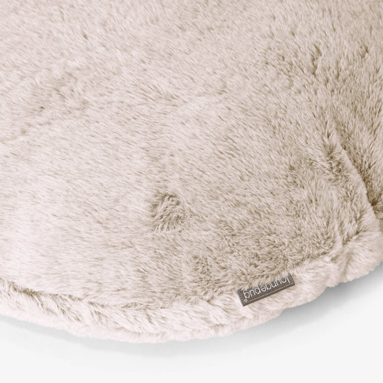 Fundas de Cojín Redondo 50cm - Piel de Conejo Sintética Marrón Dorado 02