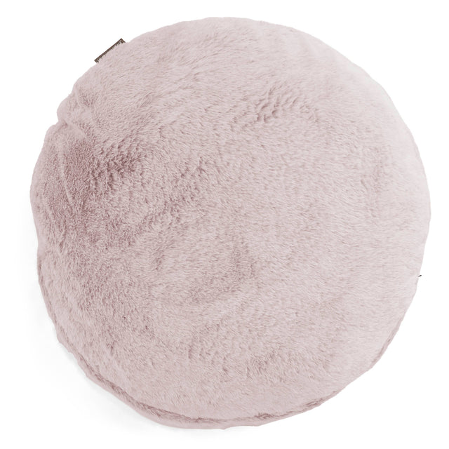 Fundas de Cojín Redondo 50cm - Piel de Conejo Sintética Rosa Empolvado 01