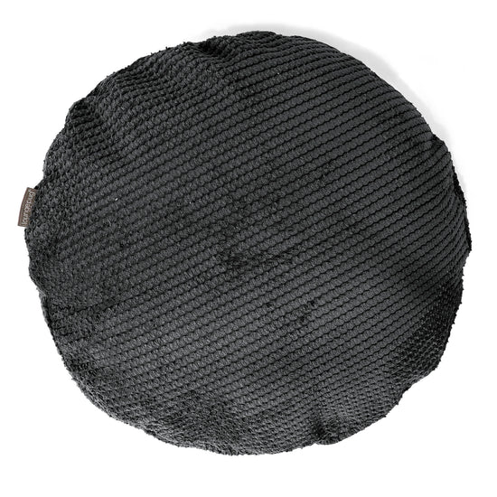 Fundas de Cojín Redondo 50cm - Pompón Negro 01