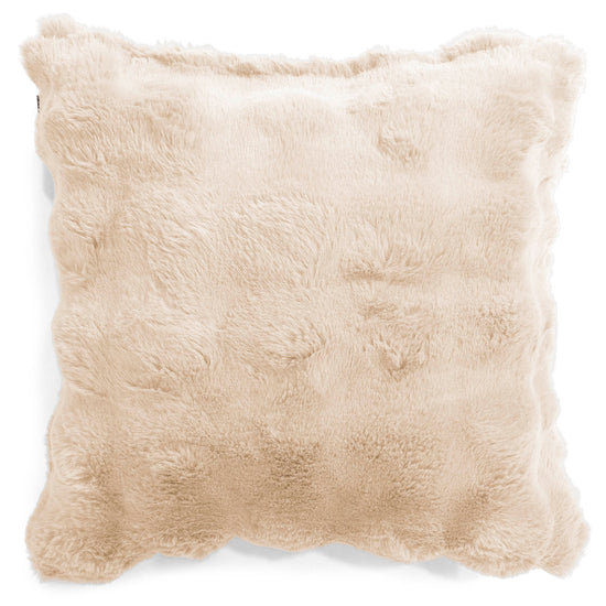 Fundas de Cojín 47 x 47cm - Piel Sintética de Burbuja Crema 01