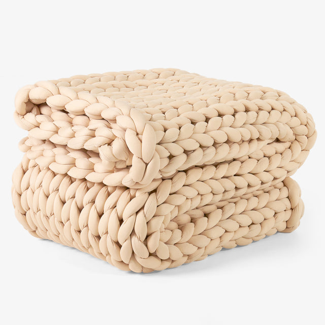 Manta de Peso para Adultos - Punto grueso Gris Pardo 01