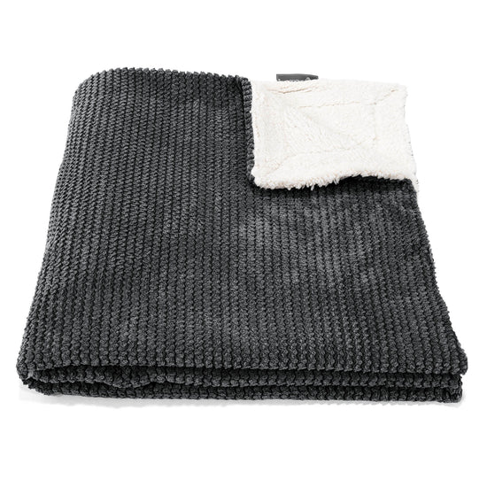 Manta de Sherpa - Pompón Negro 02