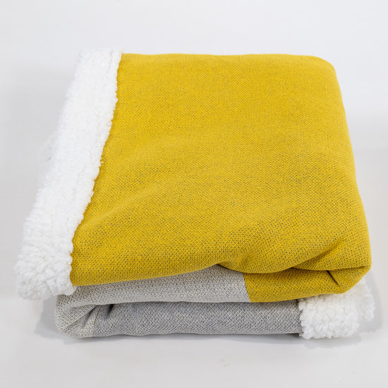 Manta de Sofá - Punto Bloque de Color Geométrico Gris 02