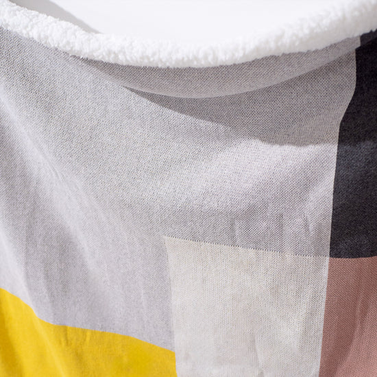 Manta de Sofá - Punto Bloque de Color Geométrico Gris 03