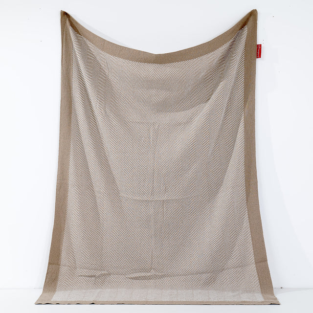 Manta de Sofá - Punto Tejido de Espiga Patrón Piedra 01