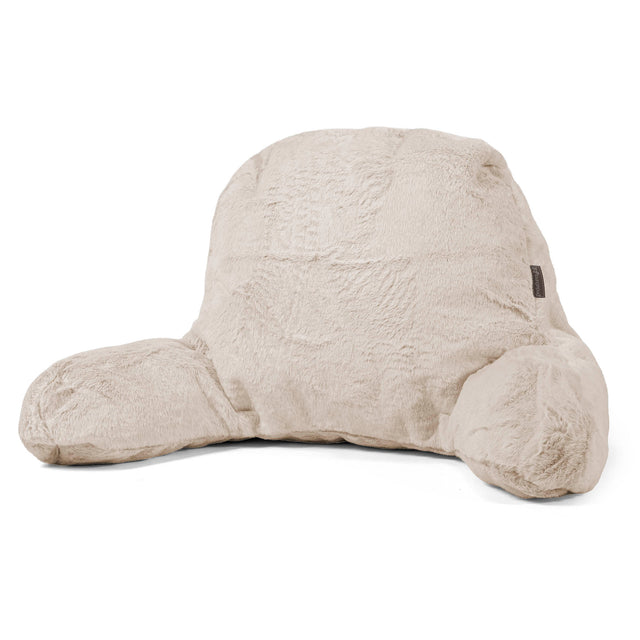 Almohada de Lectura de Alto Soporte - Piel de Conejo Sintética Marrón Dorado 01
