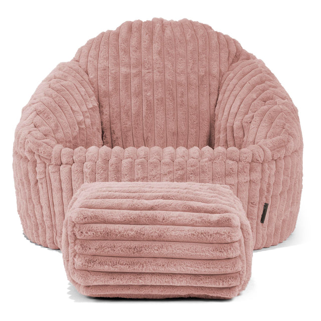 Puf Bubble - Pana de Felpa Ultra Rosa Empolvado 02