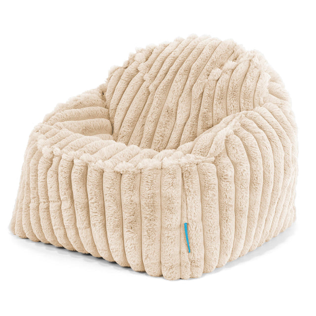 Puf Encorvado Niños 2-6 años - Pana de Felpa Ultra Crema 01
