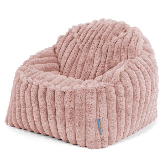 Puf Encorvado Niños 2-6 años - Pana de Felpa Ultra Rosa Empolvado 01