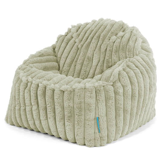 Puf Encorvado Niños 2-6 años - Pana de Felpa Ultra Verde Salvia 01