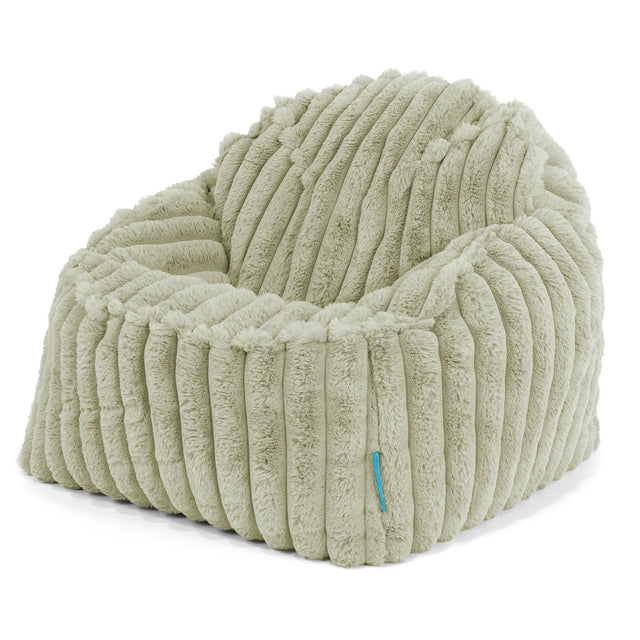 Puf Encorvado Niños 2-6 años - Pana de Felpa Ultra Verde Salvia 01