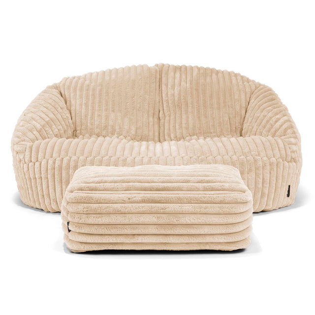 Puf Grande Bubble - Pana de Felpa Ultra Crema 02
