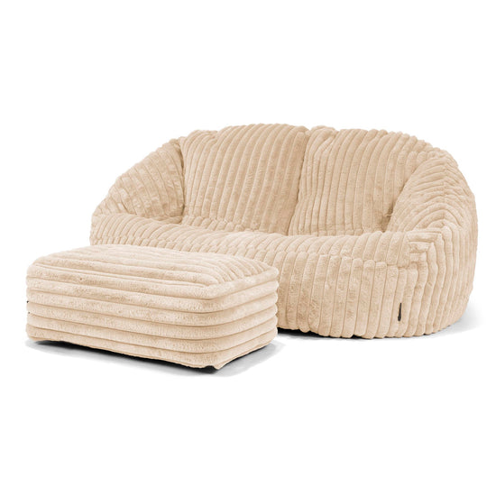 Puf Grande Bubble - Pana de Felpa Ultra Crema 03