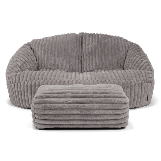 Puf Grande Bubble - Pana de Felpa Ultra Gris 02