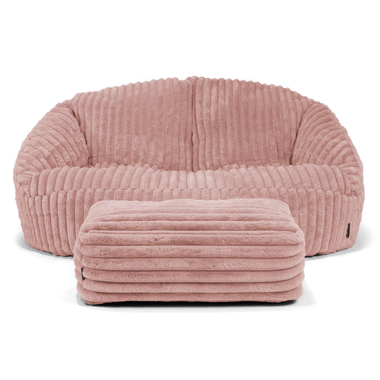 Puf Grande Bubble - Pana de Felpa Ultra Rosa Empolvado 02