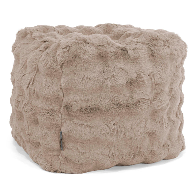 Puf Reposapiés Cubo - Piel Sintética de Burbuja Vison 01