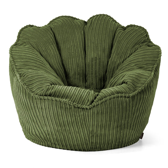 Puf Saco Natalia - Pana Clásica Bosque Verde 01