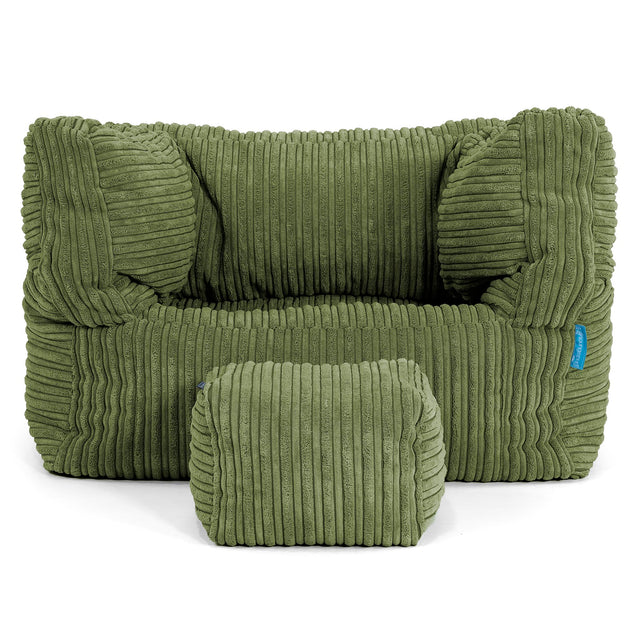 Puf Silla Alberto para Niños 1-5 años - Pana Clásica Bosque Verde 03