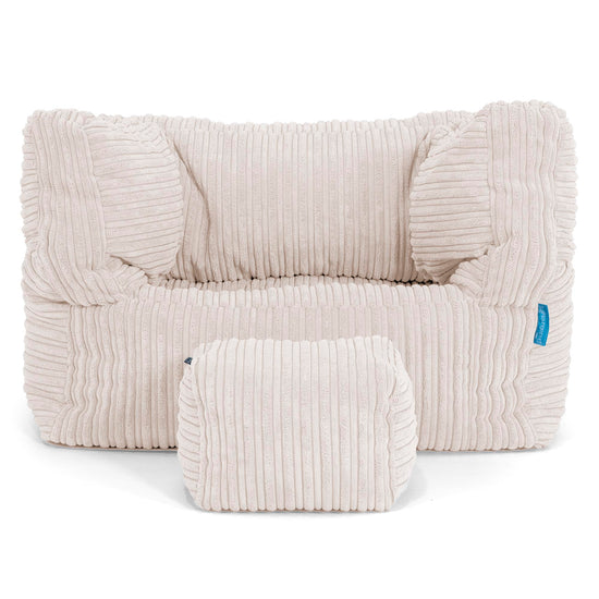 Puf Silla Alberto para Niños 1-5 años - Pana Clásica Marfil 03