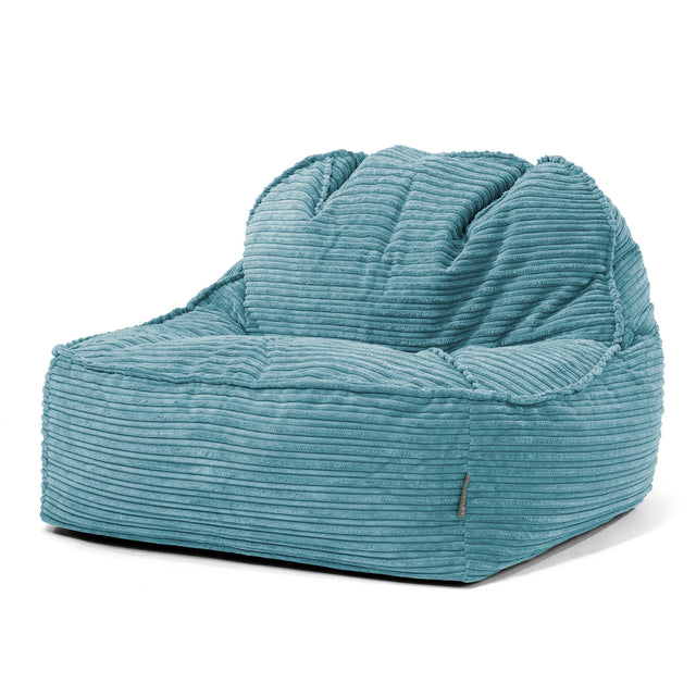 Puf Silla Encorvada 2.0 - Pana Clásica Egeo Azul 01