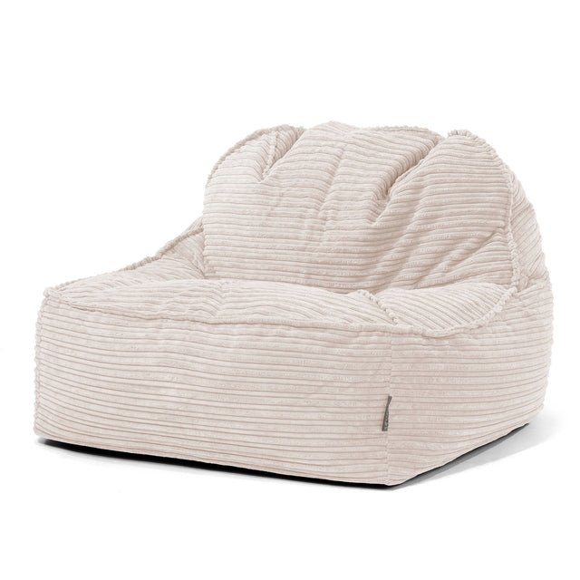 Puf Silla Encorvada 2.0 - Pana Clásica Marfil 01