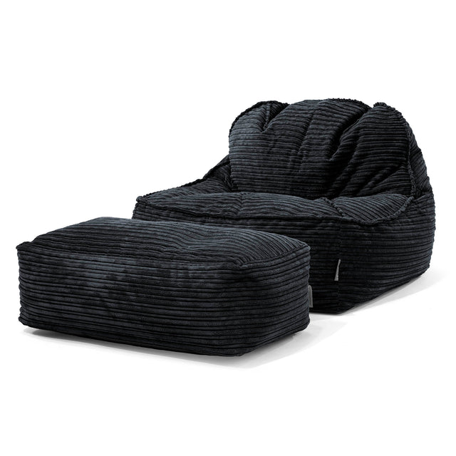 Puf Silla Encorvada 2.0 - Pana Clásica Negro 02