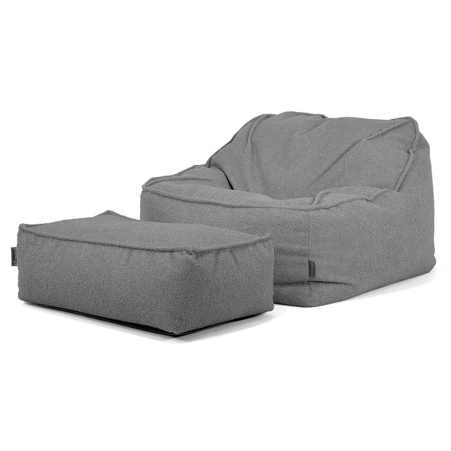 Puf Silla Encorvada - Boucle Gris
