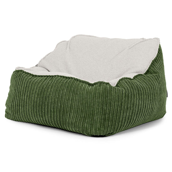 Puf Silla Encorvada - Boucle & Pana Clásica Bosque Verde 01