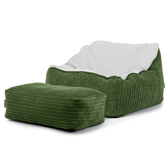 Puf Silla Encorvada - Boucle & Pana Clásica Bosque Verde 03