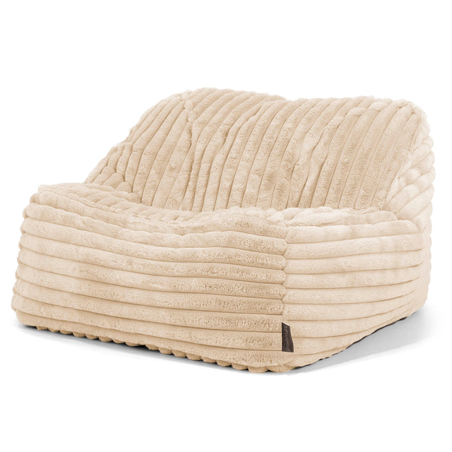 Puf Silla Encorvada - Pana de Felpa Ultra Crema 01