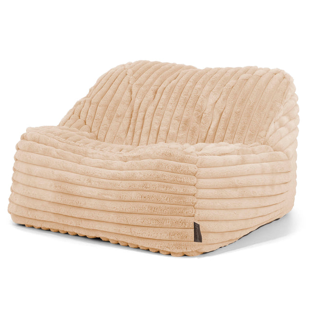 Puf Silla Encorvada - Pana de Felpa Ultra Durazno 01