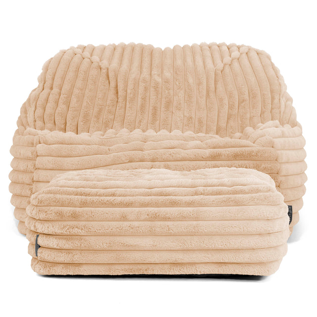 Puf Silla Encorvada - Pana de Felpa Ultra Durazno 03