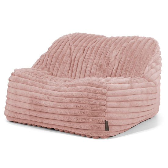 Puf Silla Encorvada - Pana de Felpa Ultra Rosa Empolvado 01