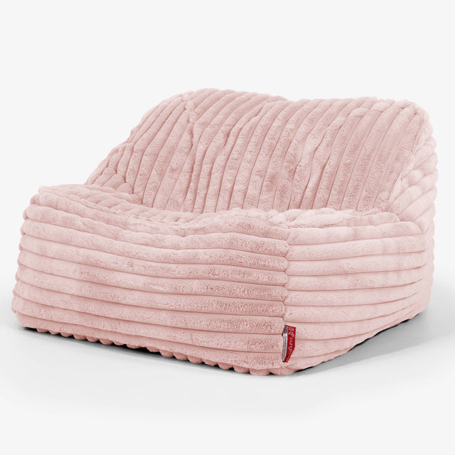 Puf Silla Encorvada - Pana de Felpa Ultra Rosa Empolvado 01