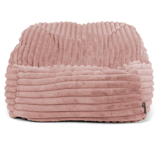 Puf Silla Encorvada - Pana de Felpa Ultra Rosa Empolvado 02