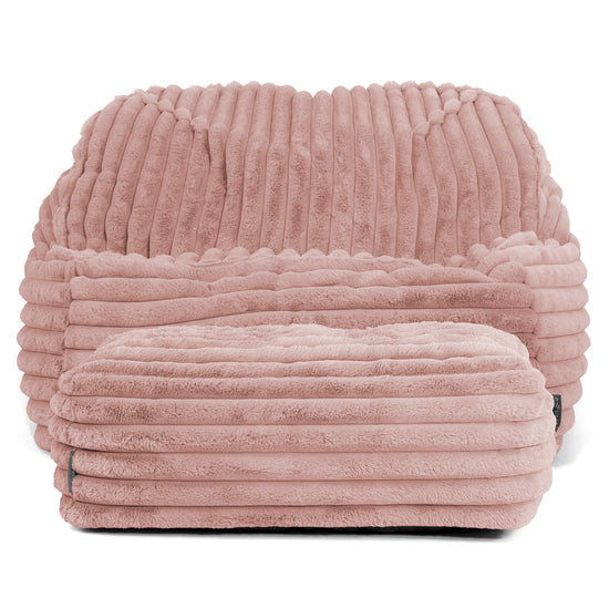 Puf Silla Encorvada - Pana de Felpa Ultra Rosa Empolvado 03