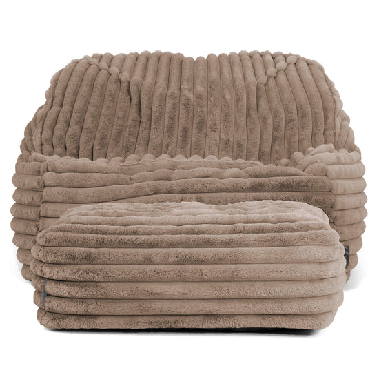 Puf Silla Encorvada - Pana de Felpa Ultra Visón 03