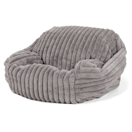 Puf Silla Sabina - Pana de Felpa Ultra Gris 01