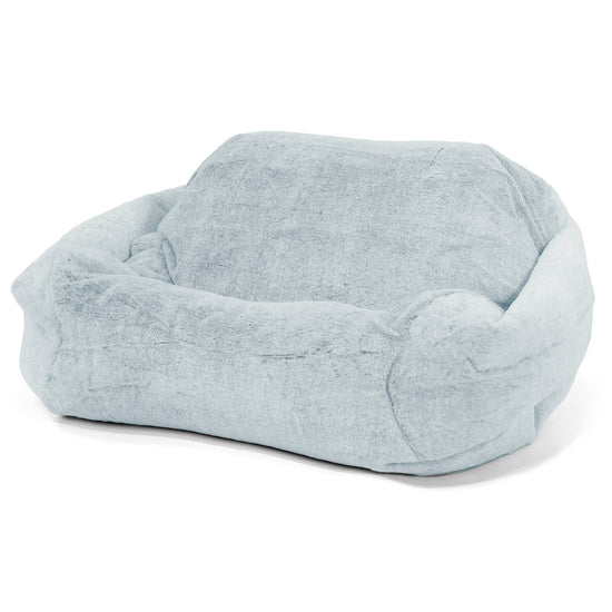 Puf Silla Sabina - Piel de Conejo Sintética Azul Empolvado 01