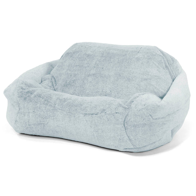 Puf Silla Sabina - Piel de Conejo Sintética Azul Empolvado 01