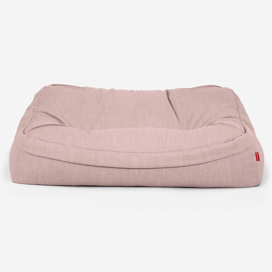Puf Sillón Encorvado - Aspecto de Lino Rosa 02