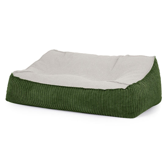 Puf Sillón Encorvado - Boucle & Pana Clásica Bosque Verde 01