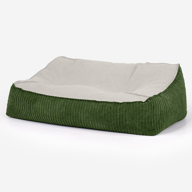 Puf Sillón Encorvado - Boucle & Pana Clásica Bosque Verde 01