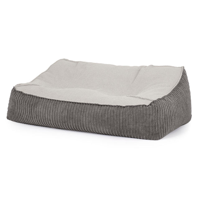 Puf Sillón Encorvado - Boucle & Pana Clásica Grafito 01
