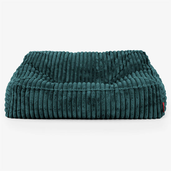 Puf Sillón Encorvado - Pana de Felpa Ultra Turquesa 02